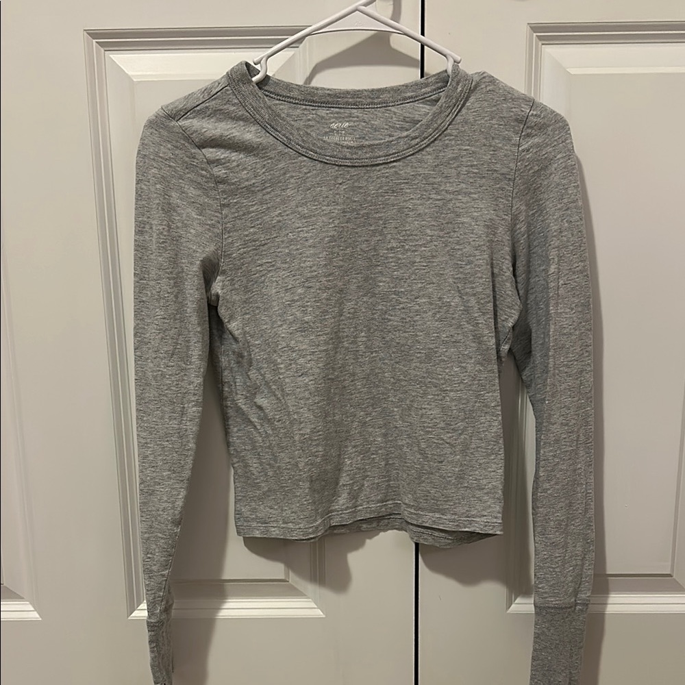 Gray Long Sleeve Top